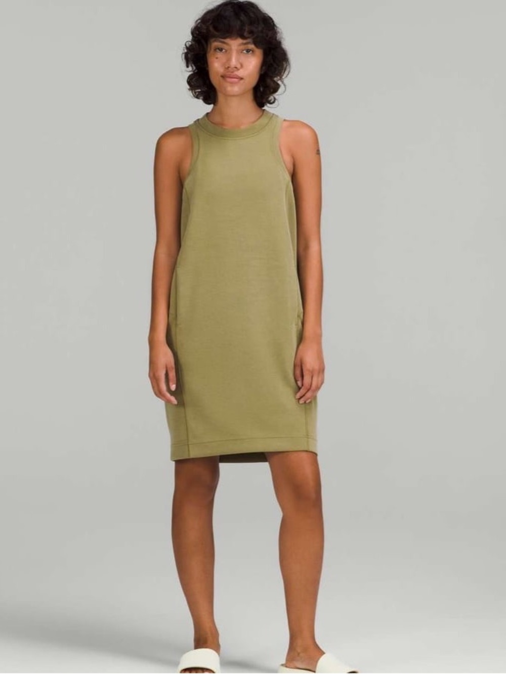 Lululemon Softstreme Back In Action Dress Bronze Green Size 8